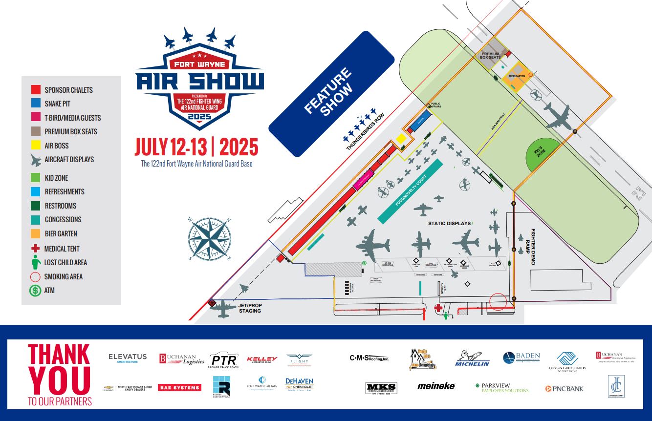 2025 Fort Wayne Air Show Venue Map